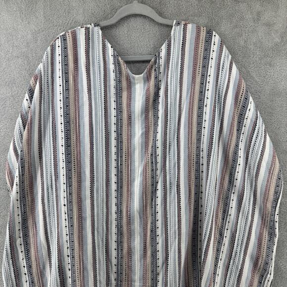 altard state Cardigan Womens L Brown Striped Open Front Woven Boho Western - Picture 7 of 12